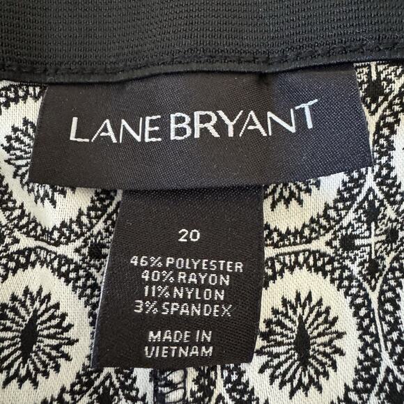 Lane Bryant Pants‎ Plus Size 20 Black & White Medallion Cropped Officecore - Picture 3 of 4